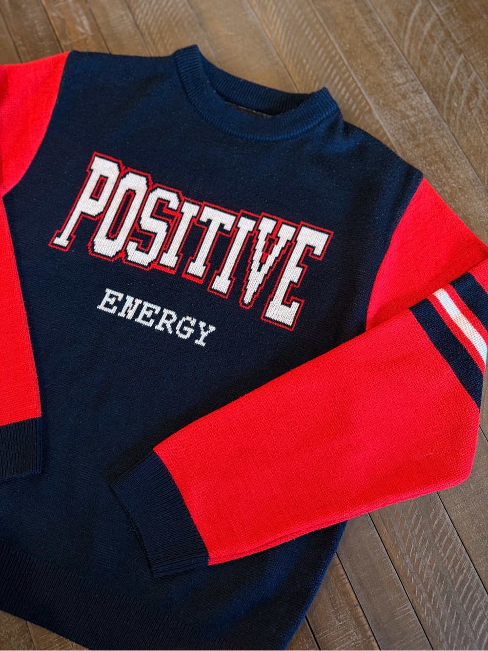 OTR Lab Positive Energy Youth Varsity Knit Sweater – 10–11 Years